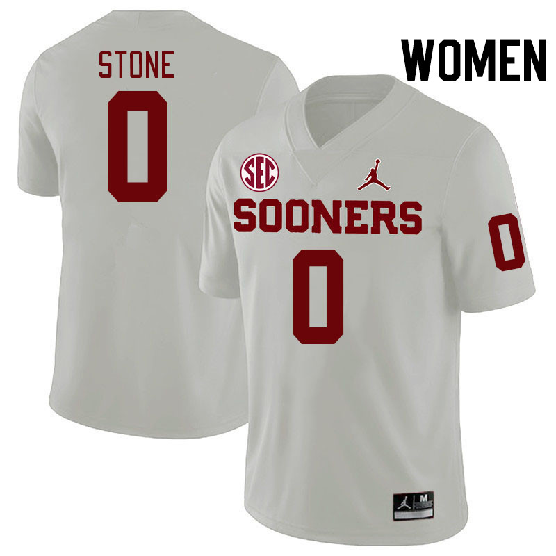 Women #0 David Stone Oklahoma Sooners 2024 SEC Conference College Football Jerseys-White